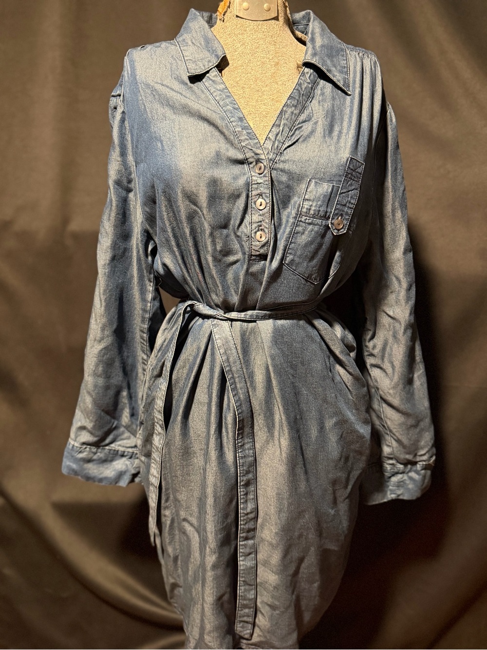 Velvet Heart Dark Blue Denim Shirt Jacket - Size L